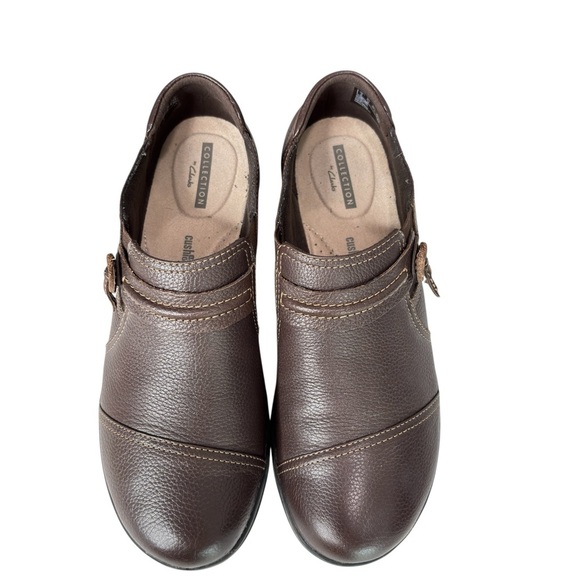 Clarks Cheyn Madi Brown Leather Loafer Size 8.5 M Slip On Womens Comfort Shoes - Picture 5 of 11